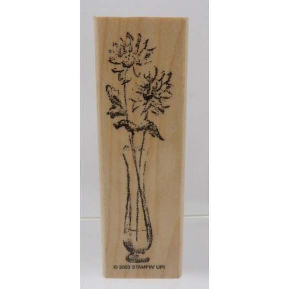 Asters in Vase Stamp ©2003 Stampin' Up! Realistic, - Picture 1 of 2